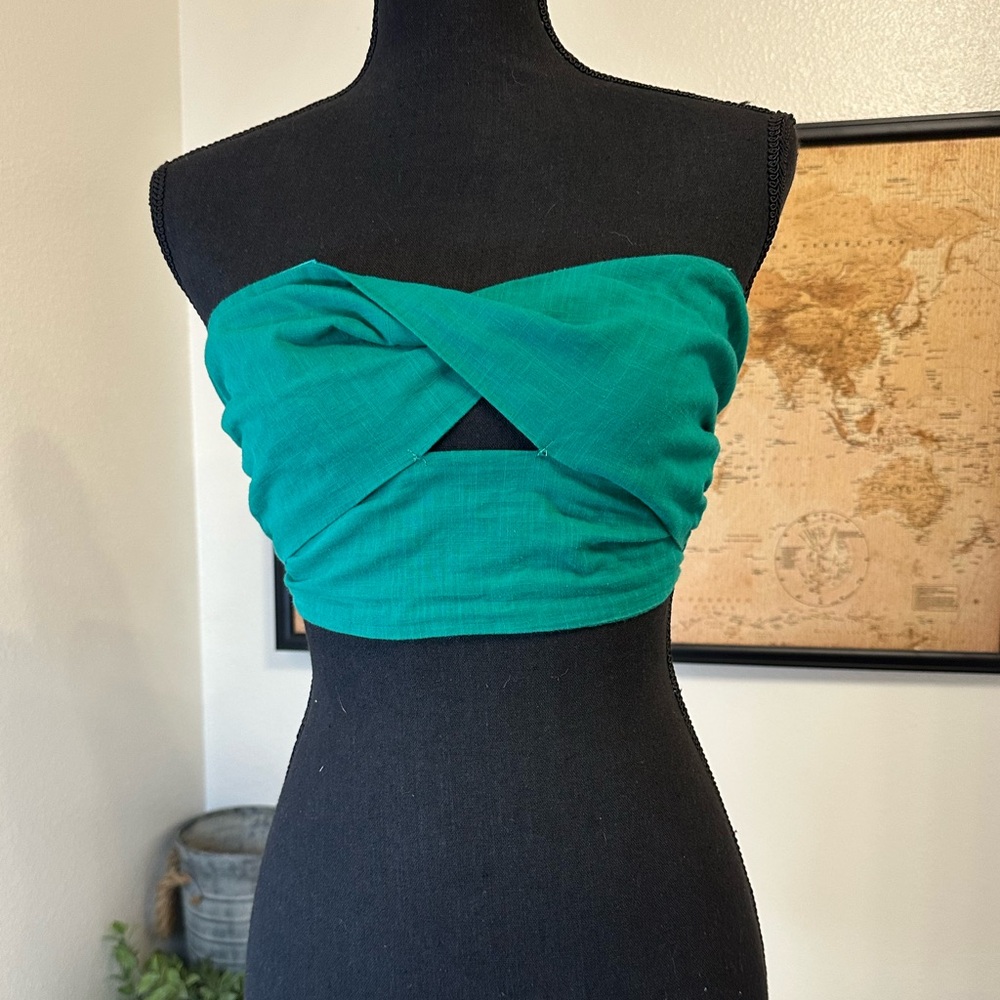 Peony Pastels green bandeau style top